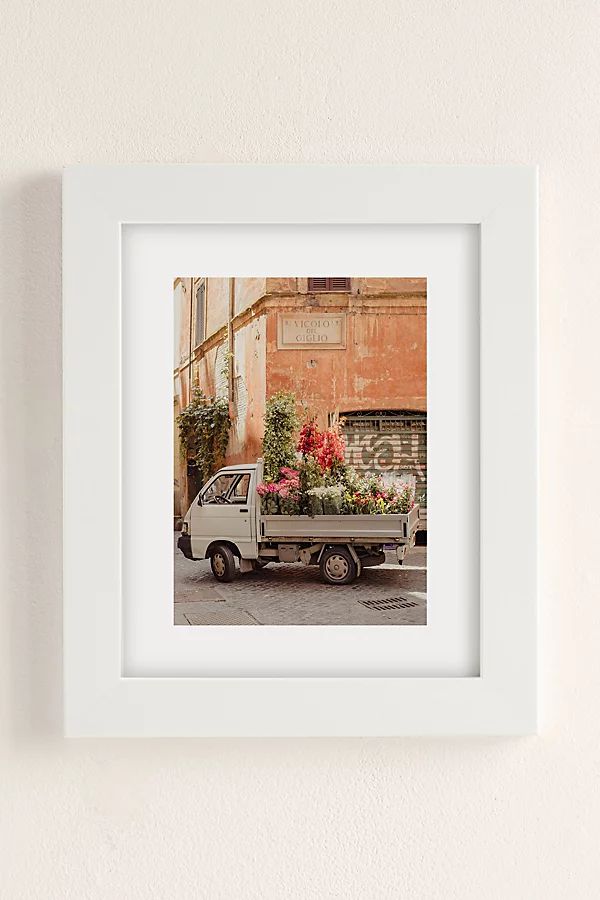 Ninasclicks Rome Cute Van With Lots Of Flowers Art Print | Urban Outfitters (US and RoW)