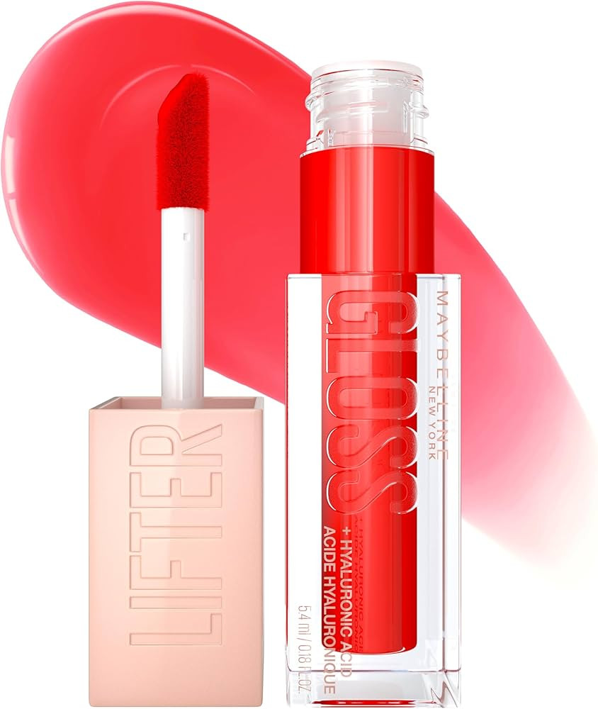 MAYBELLINE New York Lifter Gloss Hydrating Lip Gloss with Hyaluronic Acid, Sweetheart, Sheer Red,... | Amazon (US)