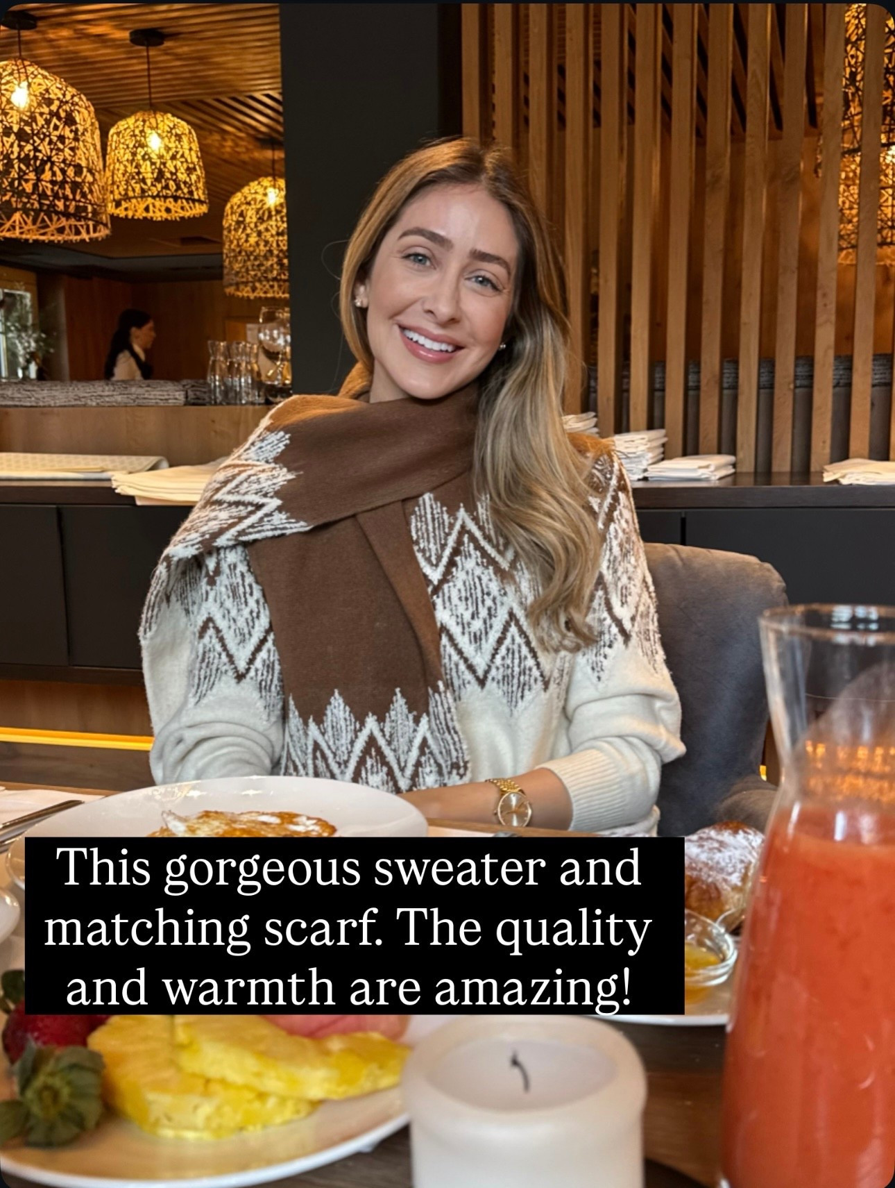 Gorgeous sweater and matching scarf 
The quality is outstanding! So soft , stretchy and comfortable 
Runs tts , wearing a size small 


#LTKGiftGuide #LTKdayinmylife #LTKHoliday