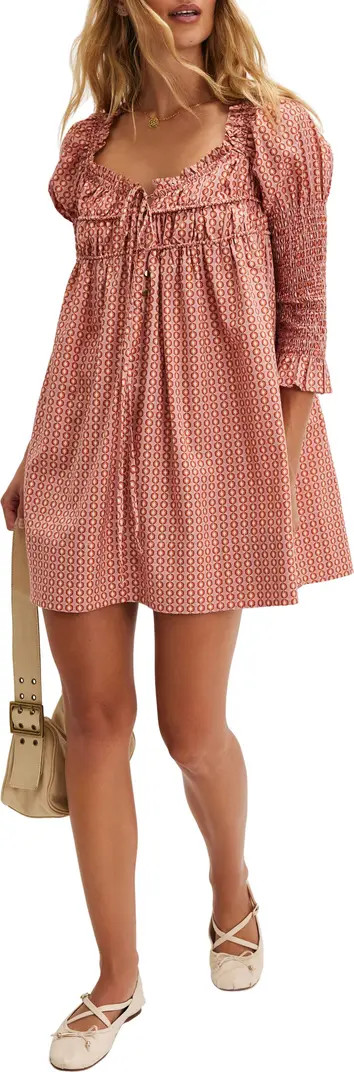 Free People Star Dip Tiered Smocked Button Front Cotton Dress | Nordstromrack | Nordstrom Rack