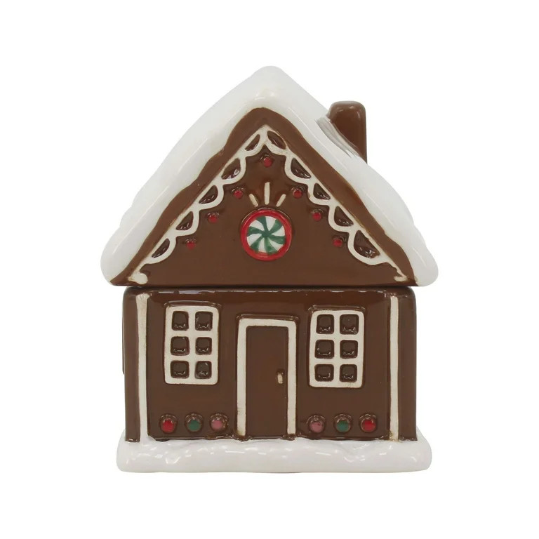 Mainstays 2-Wicks Gingerbread House Ceramic Scented Jar Candle, Holiday Gingerbread, 7.5oz | Walmart (US)