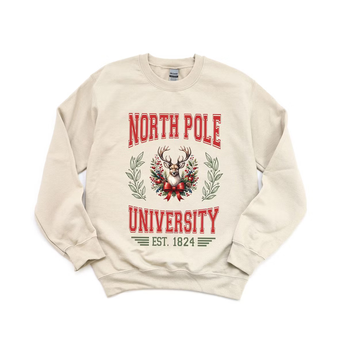 Simply Sage Market Women's Graphic Sweatshirt North Pole University Coquette - 2XL - Dust | Target