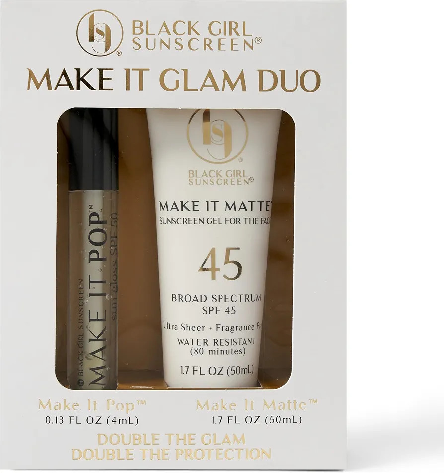 – Face & Lip Sunscreen Make It Glam Duo – 1 SPF 45 Make it Matte Clear Sunscreen for Face & 1... | Amazon (US)