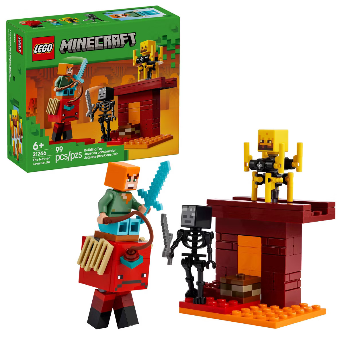 LEGO Minecraft The Nether Lava Battle Toy Figures and Building Playset 21266 | Target