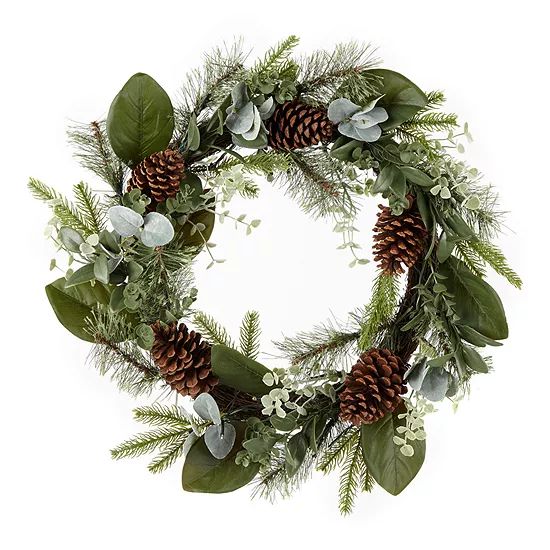 North Pole Trading Co. Magnolia Pine Greenery Indoor Christmas Wreath | JCPenney