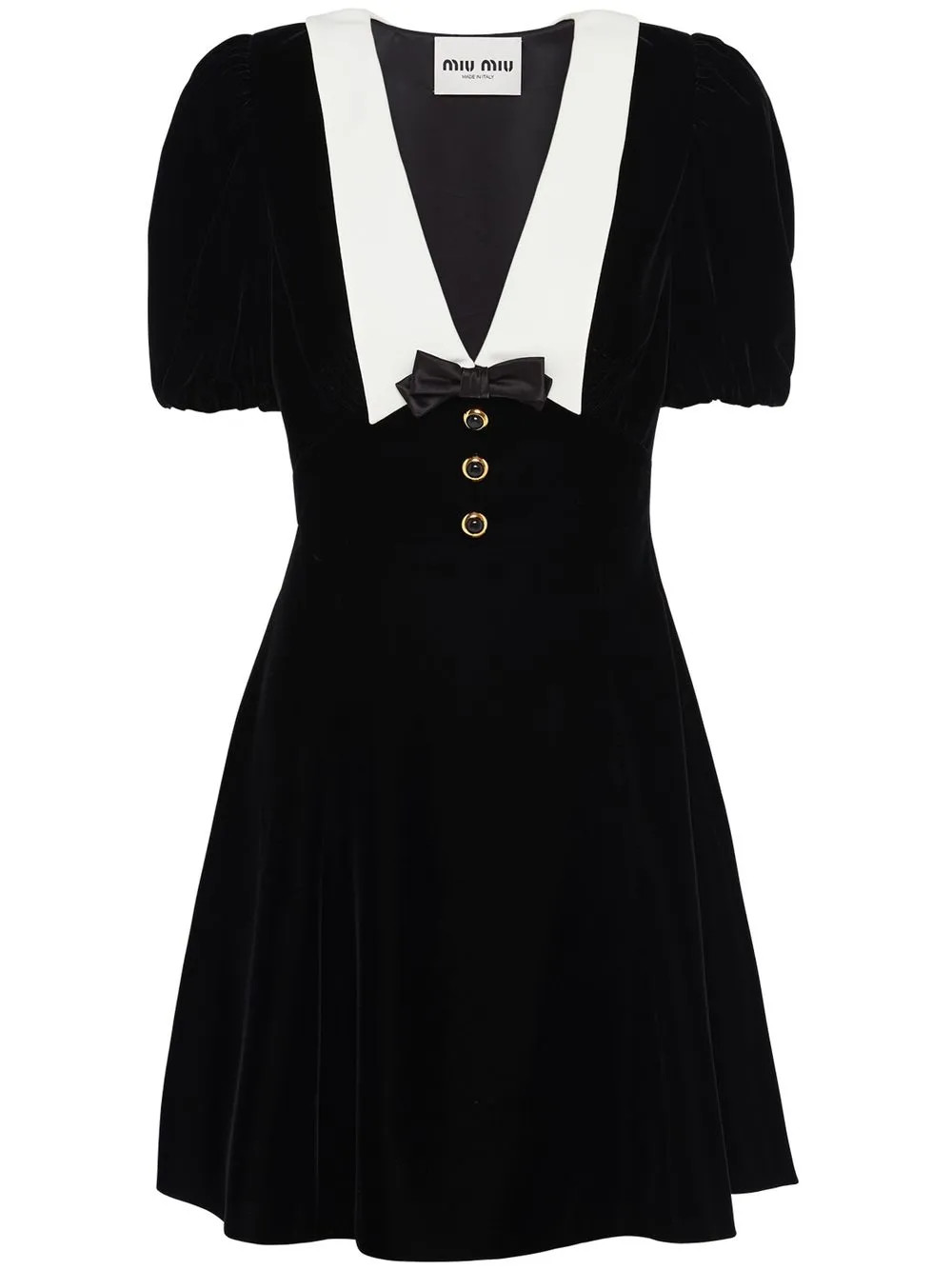 Miu Miu Vestido Corto De Manga Corta - Farfetch | Farfetch Global