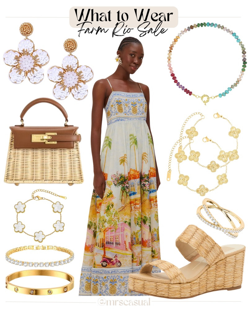 Vacation outfit goals. This colorful maxi paired with woven accessories and floral jewelry feels like a getaway in dress form. ☀️🌺 🔗⬇️

#LTKootd #LTKSaleAlert #LTKOver40