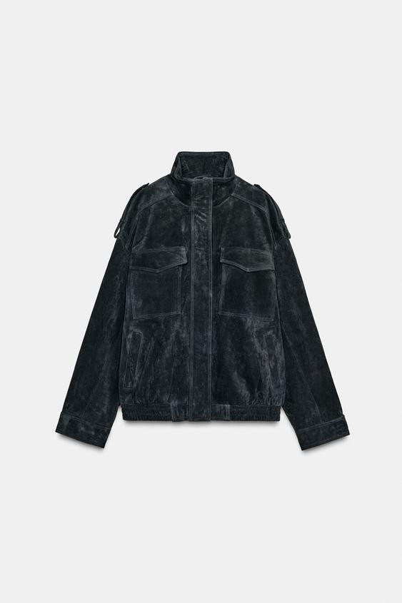 100% SUEDE LEATHER POCKET JACKET | Zara US