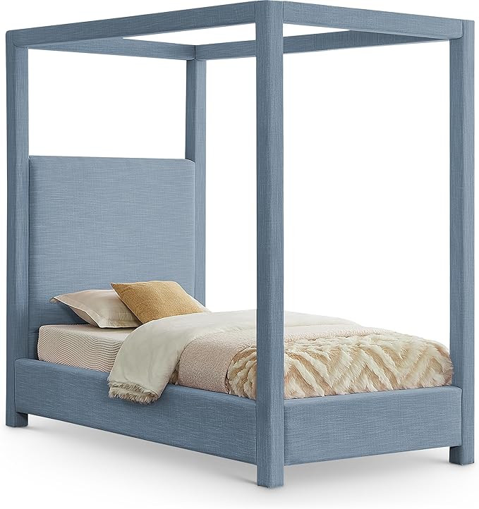 Meridian Furniture EmersonSkyBlu-T Emerson Collection Mid Century Modern Linen Textured Fabric Up... | Amazon (US)