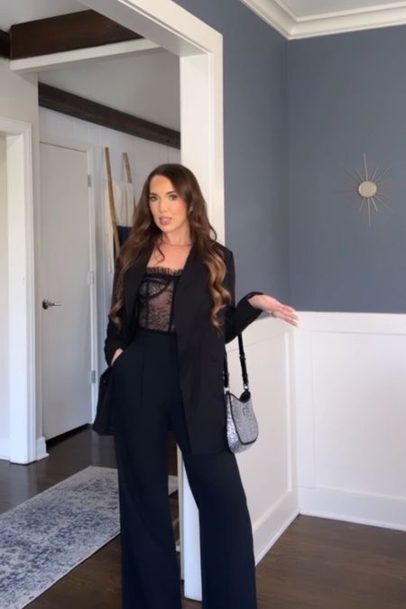 Chic meets sexy with this lace corset, trousers, and blazer combo.

Wearing an XS in corset and blazer. Wearing 24S in trousers. 

#LTKfindsunder100 #LTKworkwear #LTKstyletip