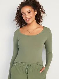 Long-Sleeve UltraLite Cropped Rib-Knit Top for Women | Old Navy (US)