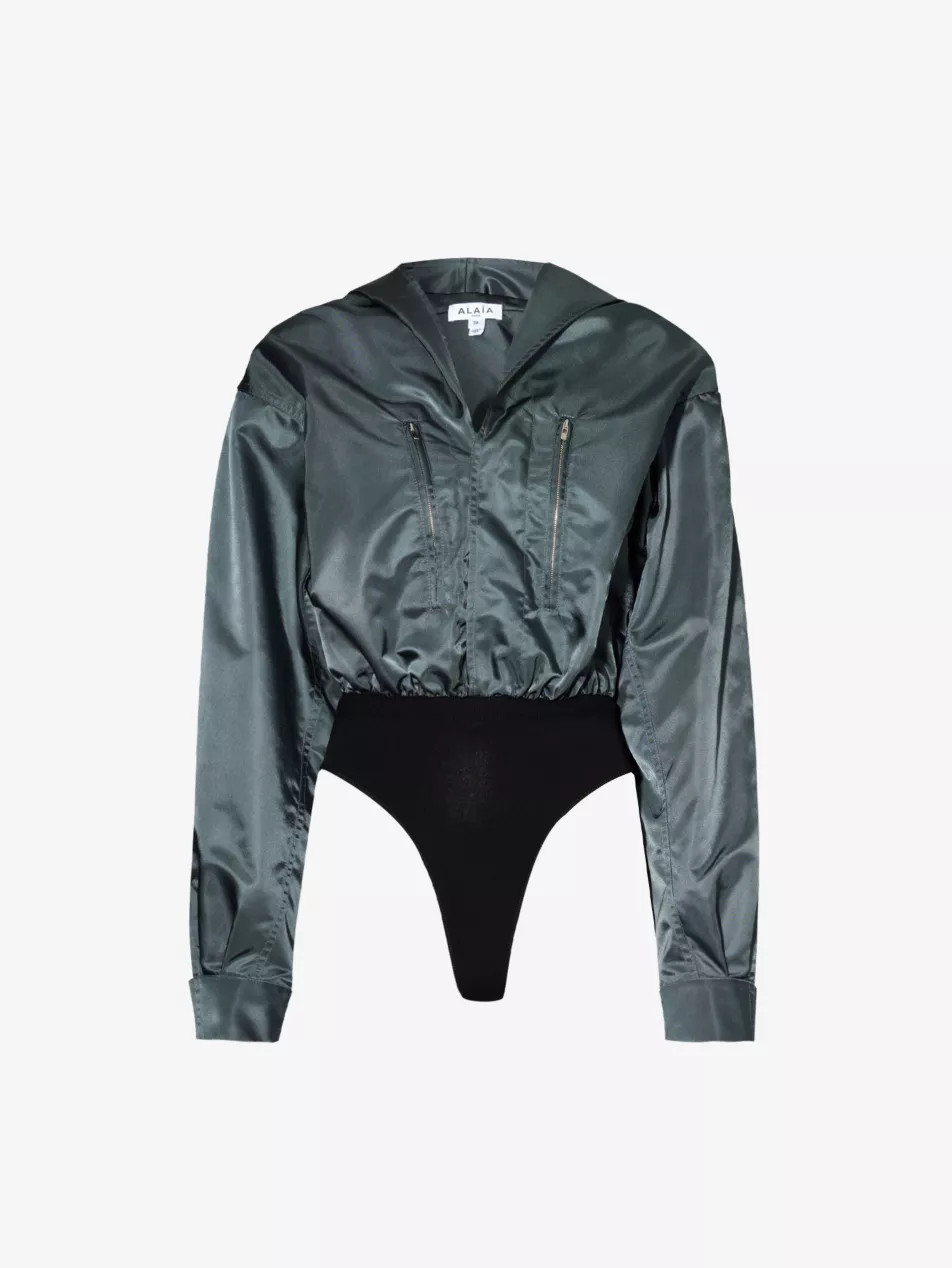 Hooded button-up woven body | Selfridges