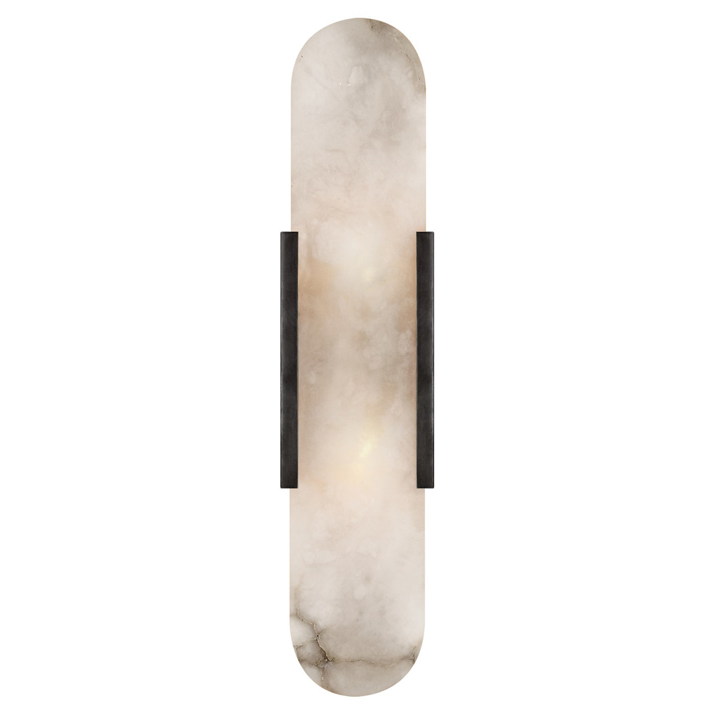 Visual Comfort Melange Modern Classic Bronze Metal Alabaster Elongated Sconce | Kathy Kuo Home