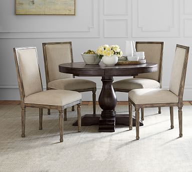 Lorraine Round Pedestal Extending Dining Table | Pottery Barn (US)