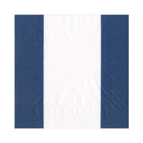 Caspari Bandol Stripe Paper Luncheon Napkins Navy, 20 Per Pack | Gracious Style