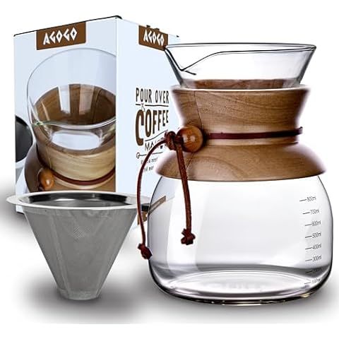 AGOGO Pour Over Coffeemaker Set Classic Series with Filter 8 Cups | Amazon (US)