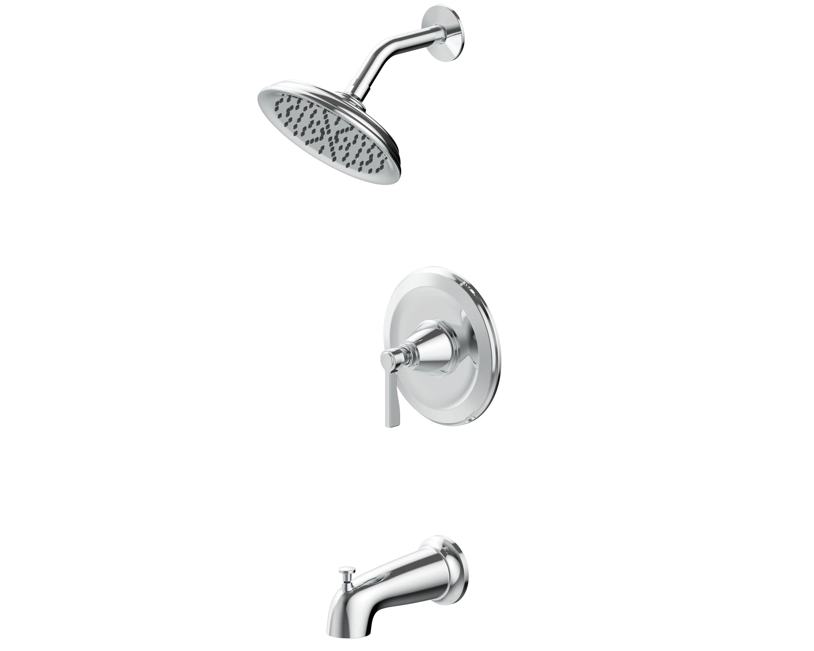 allen + roth Townley Polished Chrome 1-handle Single function 2.83-Inches Round Bathtub and shower Faucet | 873X-7301 | Lowe's