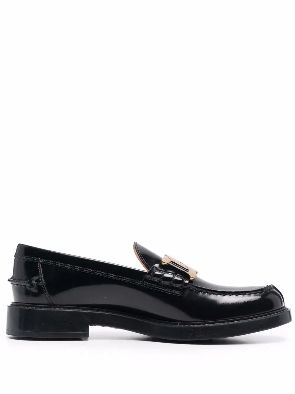 Tod's chain-plaque Loafers | Black | FARFETCH AU | Farfetch Global