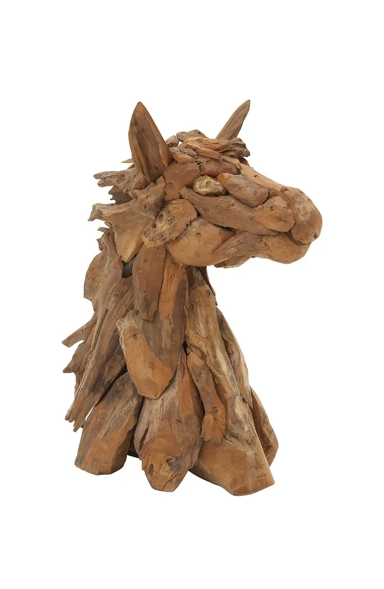 GINGER BIRCH STUDIO Brown Teakwood Rustic Horse Sculpture | Nordstromrack | Nordstrom Rack