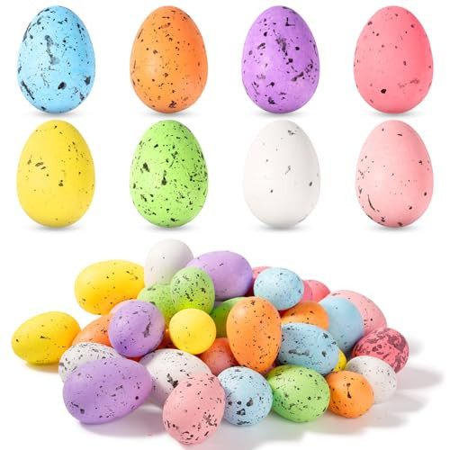 40 Pcs Foam Speckled Easter Eggs,8 Colors & 3 Sizes Foam Eggs for Easter Decorations,Pastel Easter Decor,Bowl & Vase Filler, Easter Basket and Spring Table DIY Decor for Home | Amazon (US)