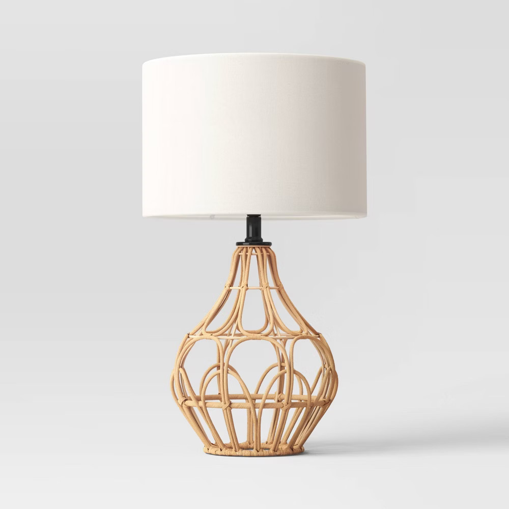 Boho Rattan Table Lamp Brown - Threshold | Target