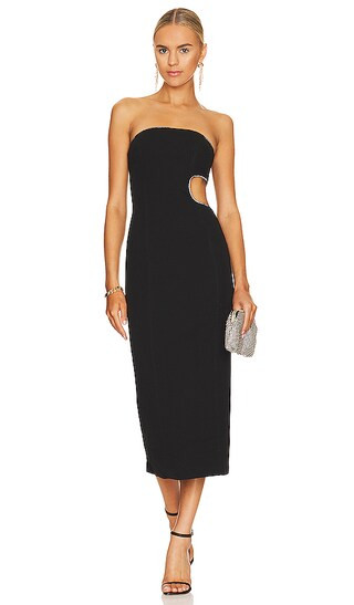 Azzurra Bonded Crepe Dress in Black | Revolve Clothing (Global)