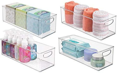 mDesign Storage Bins with Built-in Handles for Organizing Hand Soaps, Body Wash, Shampoos, Lotion... | Amazon (US)