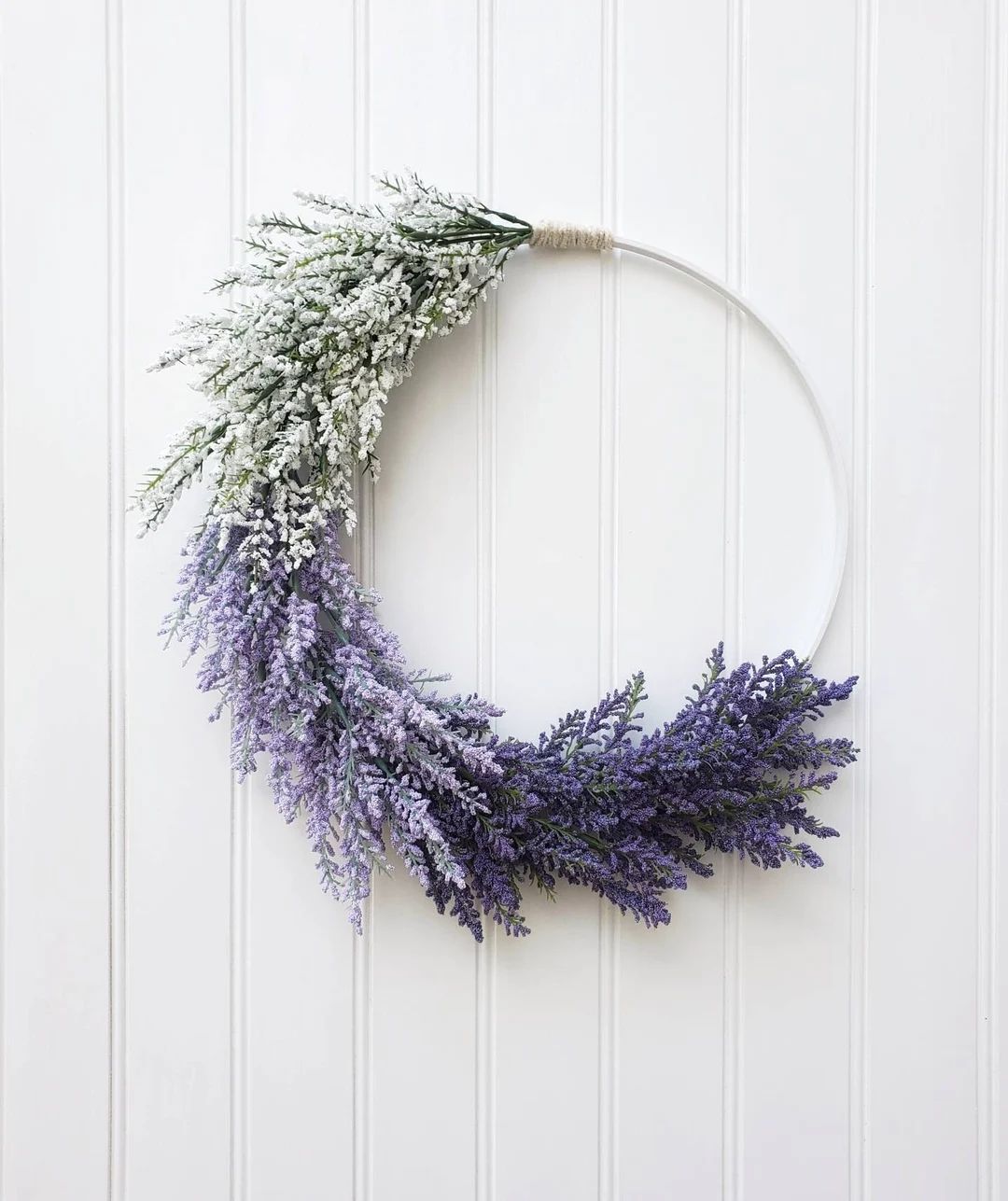 Ombre Heather Wreath, Summer Wreath for Front Door, Modern Hoop Wreath, Minimalist Wreath, Year R... | Etsy (US)