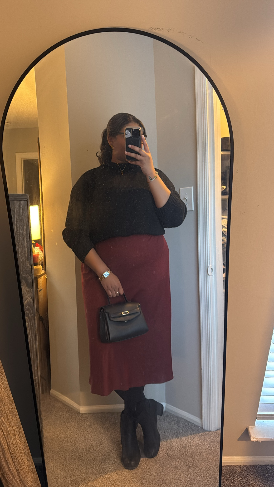 Channeling my inner corporate chic this winter! 🖤🍷 Perfect cozy and polished look for the office — a classic black sweater paired with a deep red maxi dress and boots to keep things stylish and warm. Shop my workwear essentials for a winter-ready wardrobe! #LTKworkwear #WinterStyle #CorporateGirlie

#LTKFindsUnder50 #LTKSeasonal #LTKWorkwear