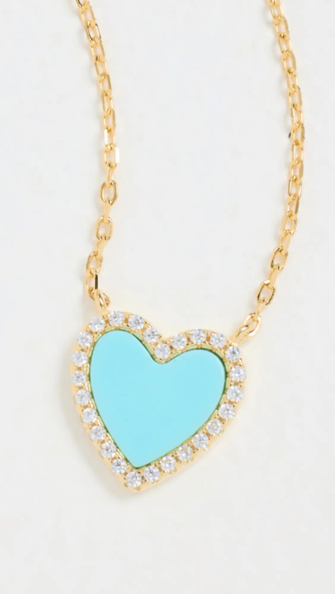 Colored Stone Pave Heart Necklace | Shopbop