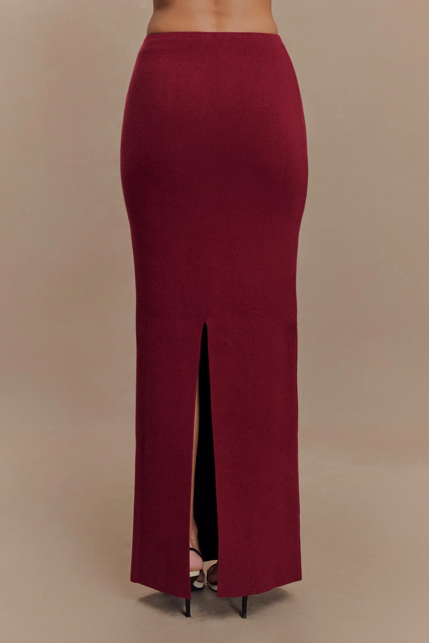 Kyle Knit Maxi Skirt - Cherry Red | MESHKI US