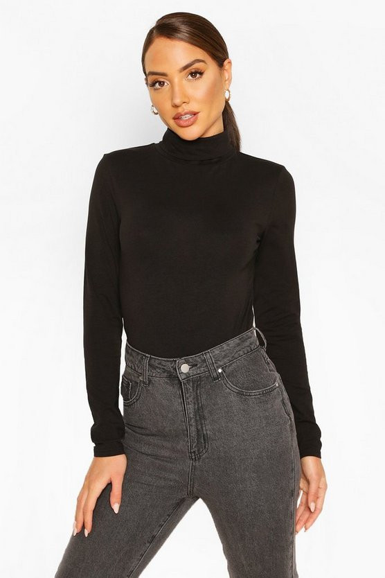 Turtleneck Long Sleeve Bodysuit | Boohoo.com (US & CA)