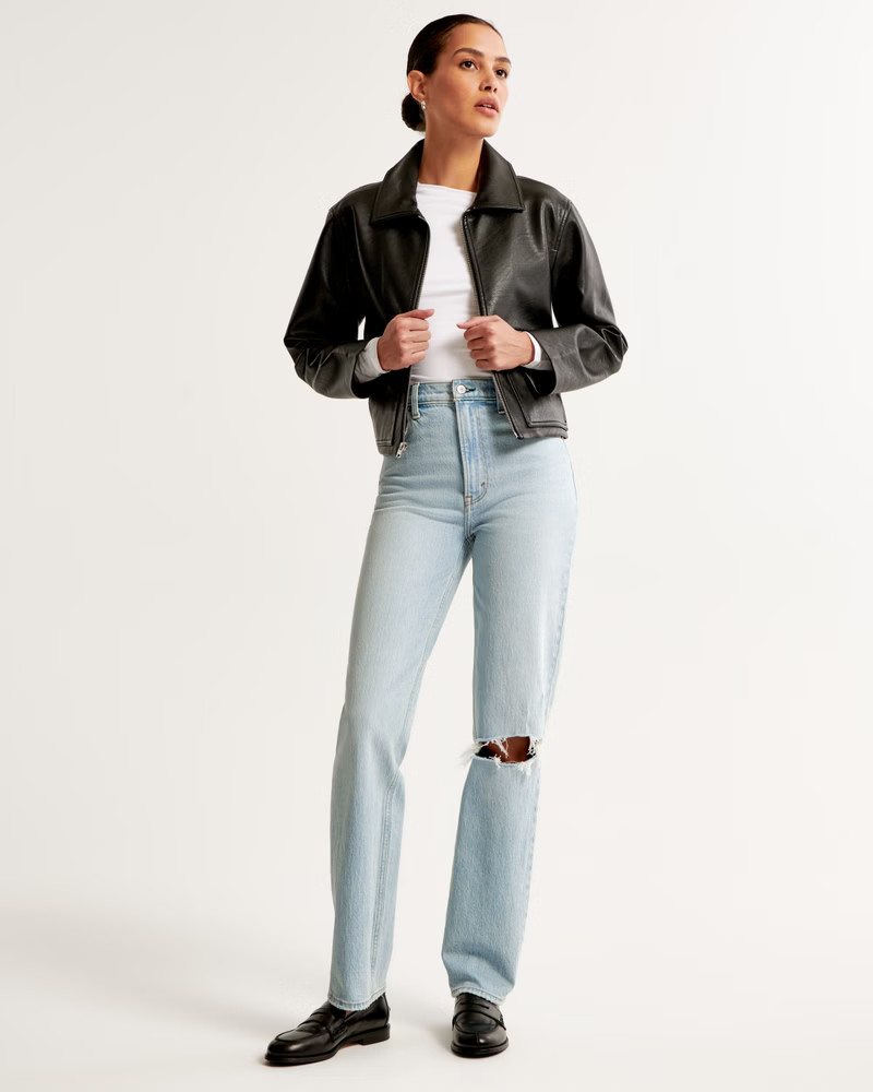 Women's Ultra High Rise 90s Straight Jean | Women's Clearance | Abercrombie.com | Abercrombie & Fitch (US)