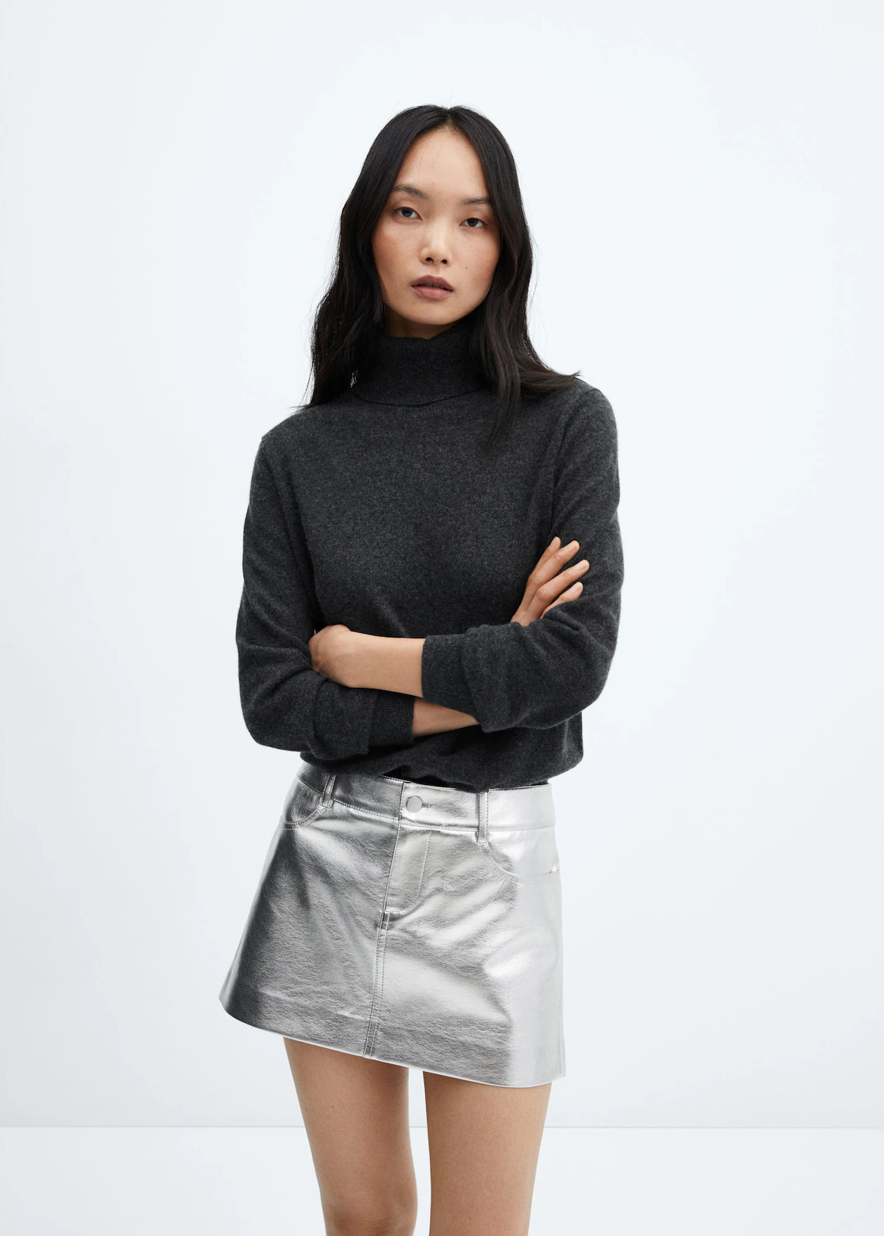 Short foil skirt | Mango Canada