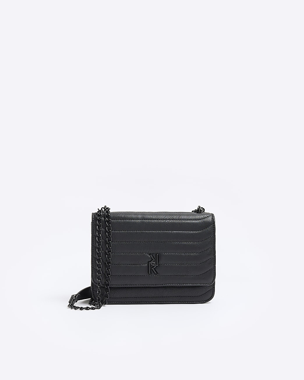 Black RI quilted shoulder bag | River Island (UK & IE)