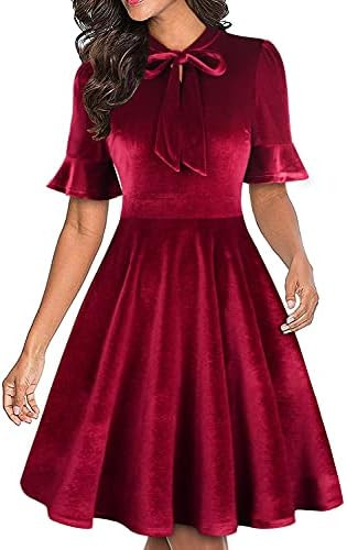 Women Summer Floral Ruffle Sleeve Wear to Work Church Wedding Guest Party Dresses | Amazon (US)