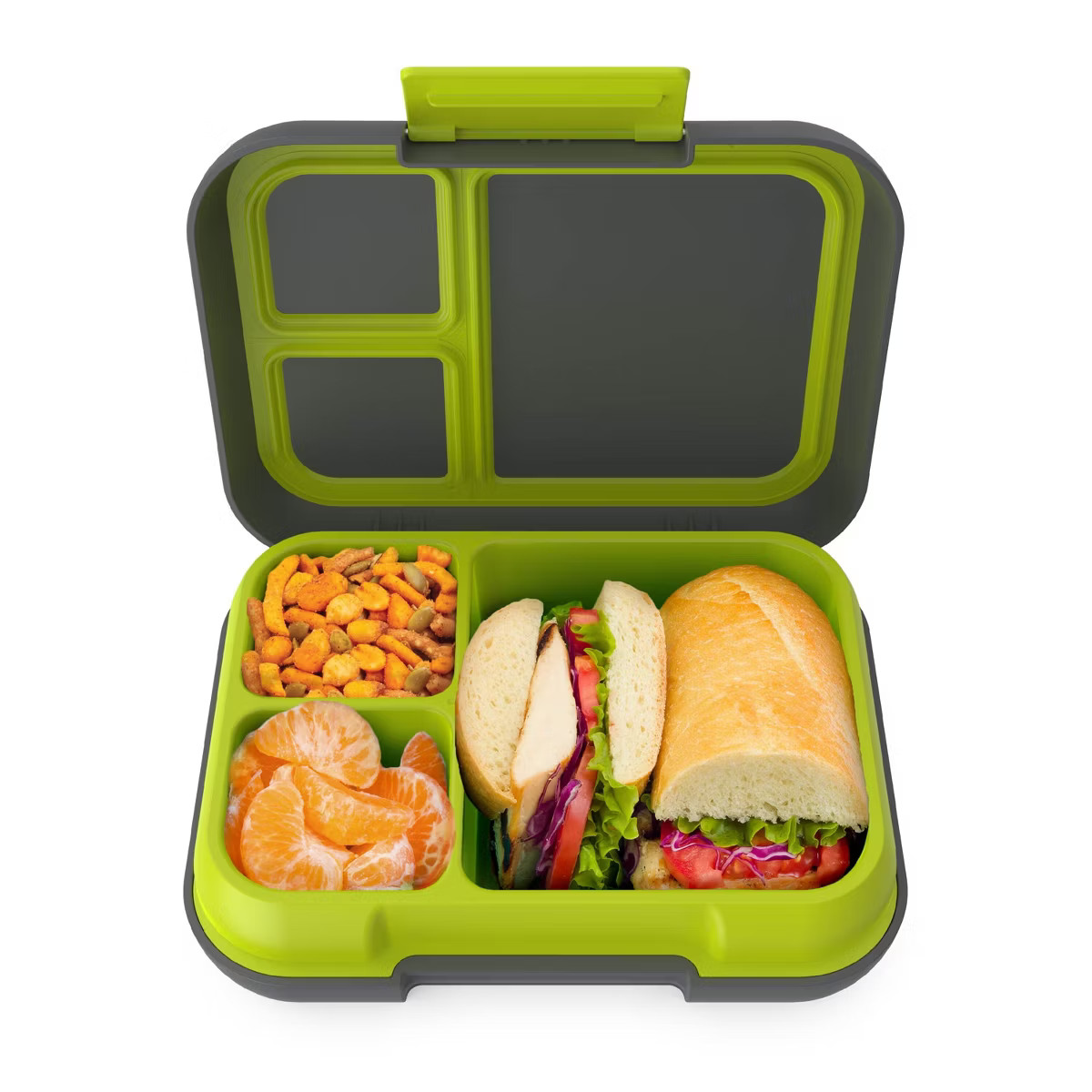 Bentgo Pop Leak Proof Bentgo - Style Lunch Box with Removable Divider - Charcoal/Lime: Solid Patt... | Target