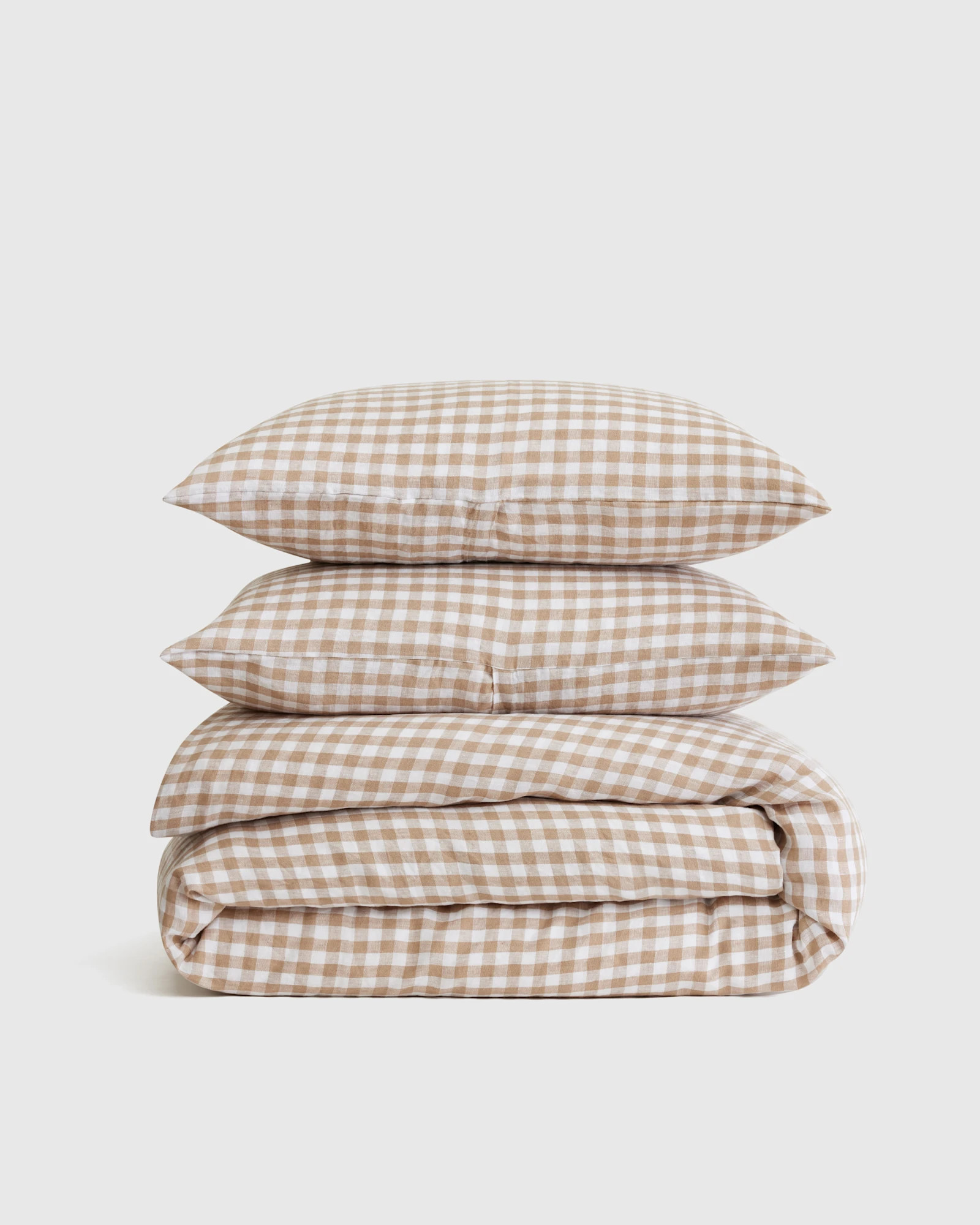 European Linen Duvet Cover Set in Cafe Gingham | Quince