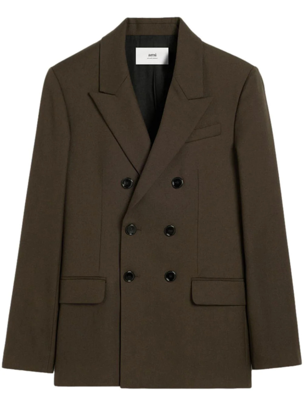 AMI Paris double-breasted wool blazer - Brown | Farfetch Global