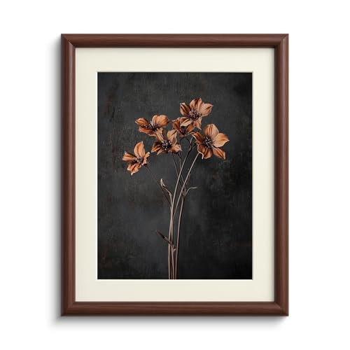 InSimSea Brown Framed Canvas Wall Art, Bedroom Small Vintage Art,11x14in, Retro Dried Floral Paintings Prints, Country Moody Shelf Decor for Living Dining Room Hallway, Anti-dust(with acrylic panel) | Amazon (US)