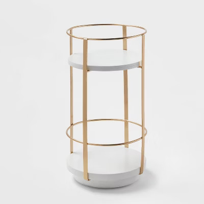 10" x 5.7" Round Metal Countertop Turntable Brass - Brightroom™: Bathroom Organizer Tray, Iron,... | Target