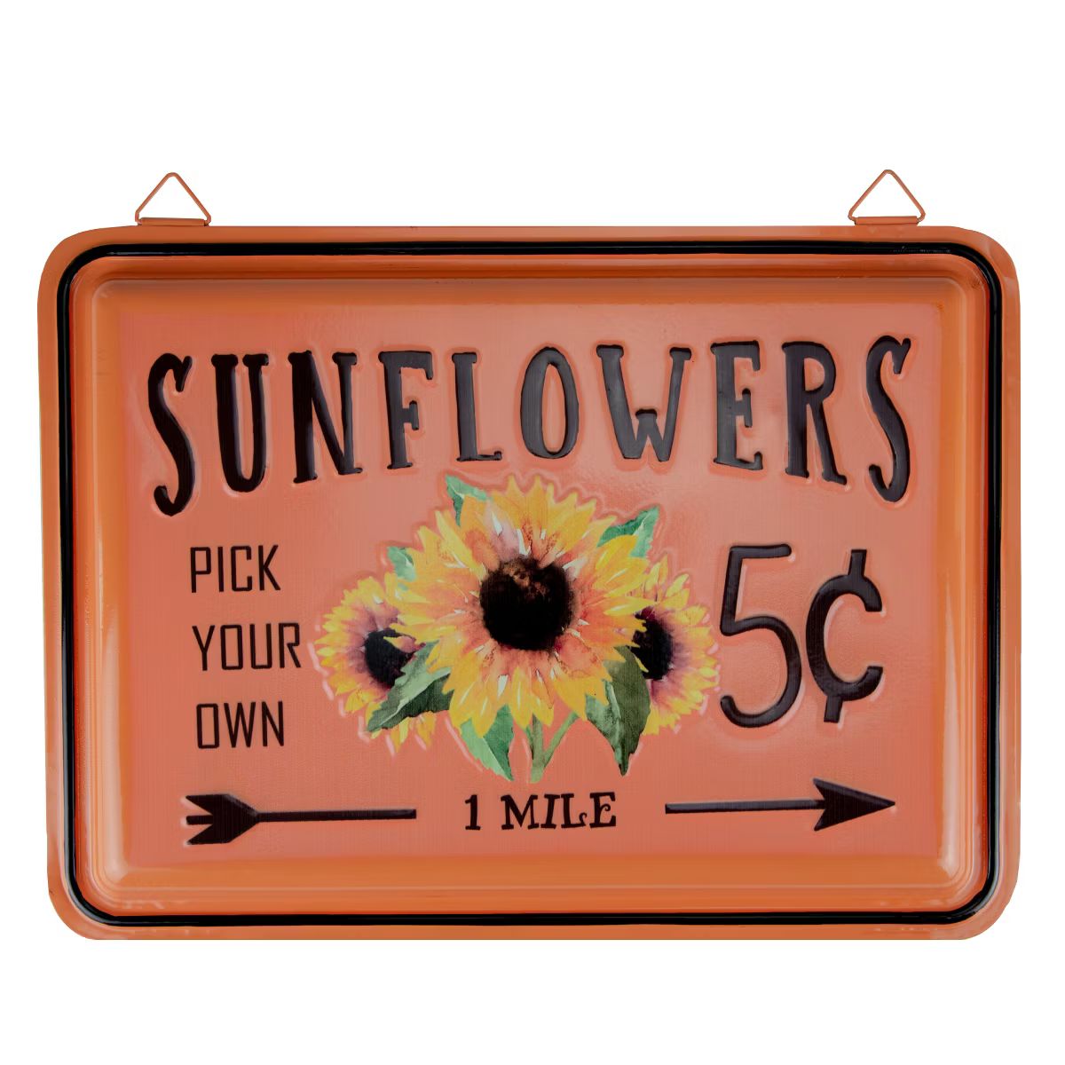 Northlight 15" Burnt Orange Sunflowers Metal Fall Wall Plaque | Target