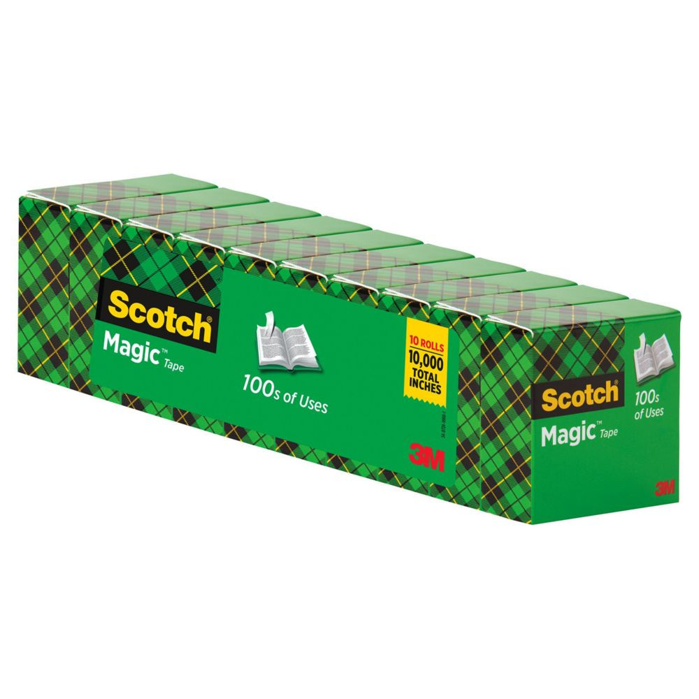 Scotch Magic Tape Refill Rolls, 3/4"" x 1000"", Pack of 10 Clear | Oriental Trading Company