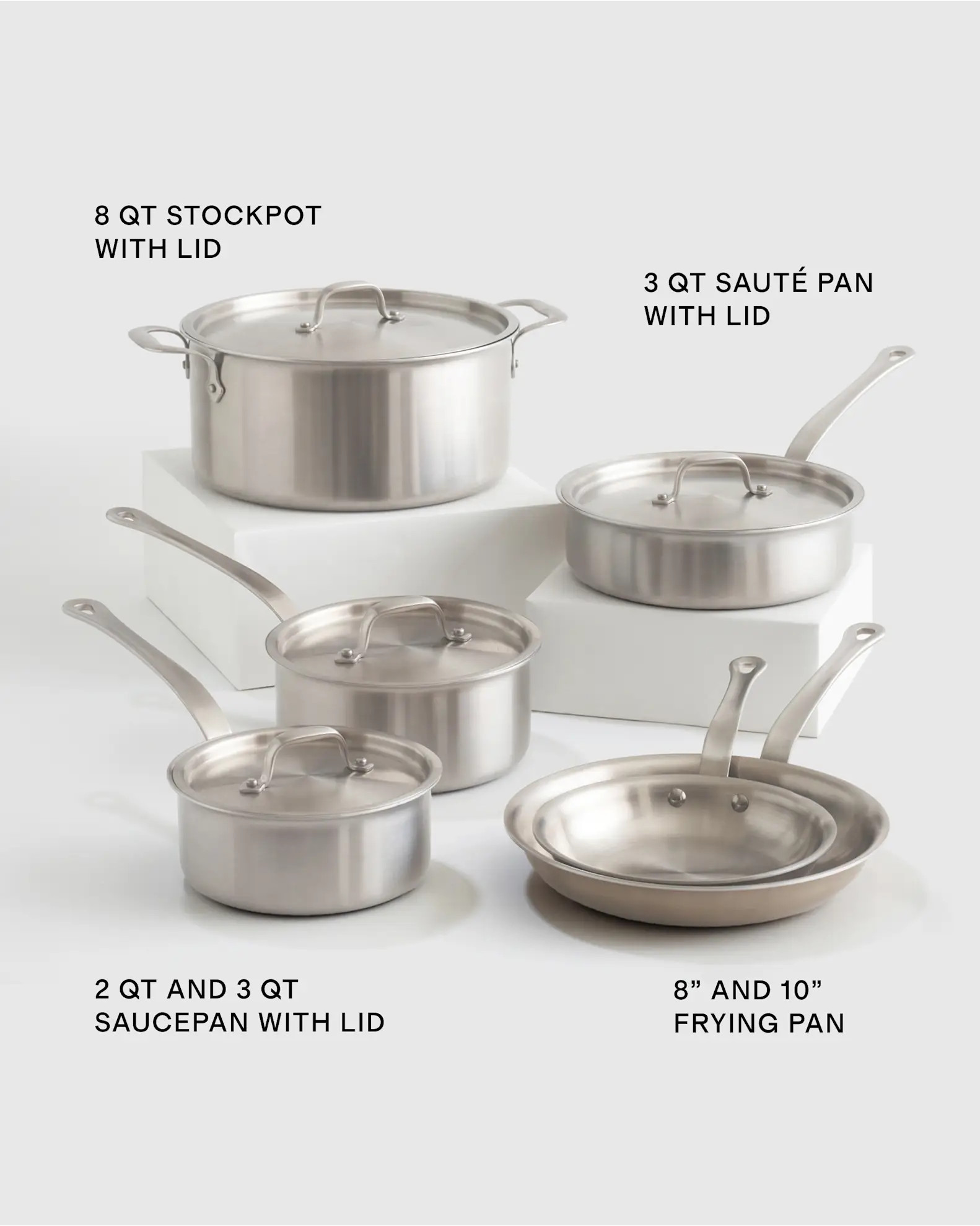 Professional 5-Ply Stainless Steel 10 Piece Cookware Set | Quince