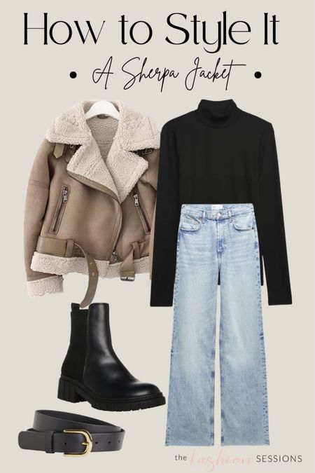 How to style it - the sherpa jacket 

Straight leg jeans denim | black turtleneck | black Chelsea boots | Zara -| Amazon fashion | casual style | winter look

#LTKunder50 #LTKstyletip #LTKunder100