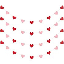 Whaline Valentine's Day Heart Garland Valentines Bunting Banners String for Wedding, Party, Bridal S | Amazon (US)