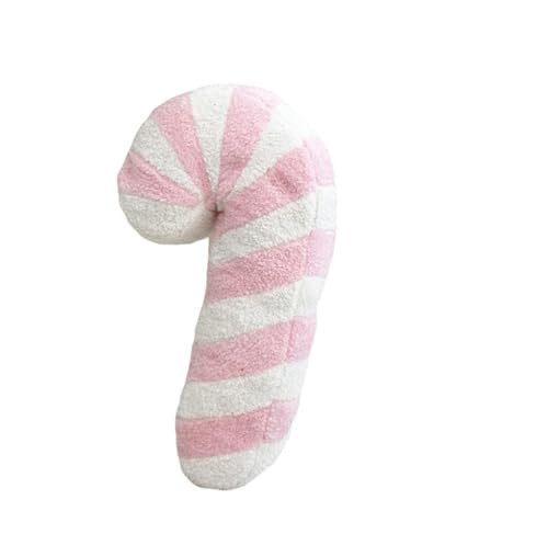 Christmas Candy Cane Throw Pillow Red Pink Soft Fluffy Christmas Pillows Stuffed Lollipop Plush Pillows Gifts for Home Decor Bedroom Sofa Cushion (Pink) | Amazon (US)