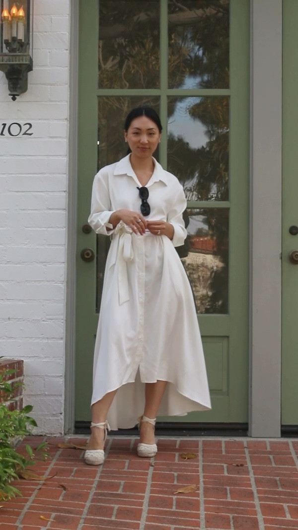 Collared shirt dress, espadrille wedges, sunglasses, tote 

#LTKstyletip #LTKwedding #LTKSeasonal