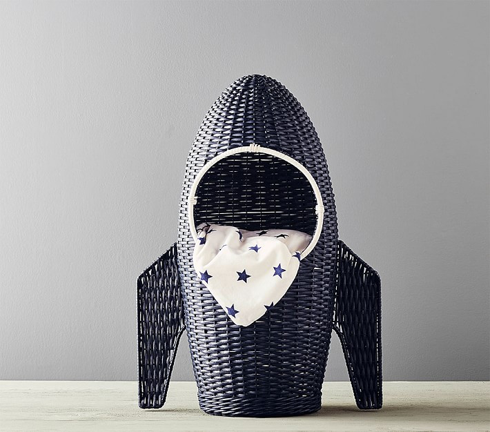 Rocket Shaped Wicker Storage | Pottery Barn Kids