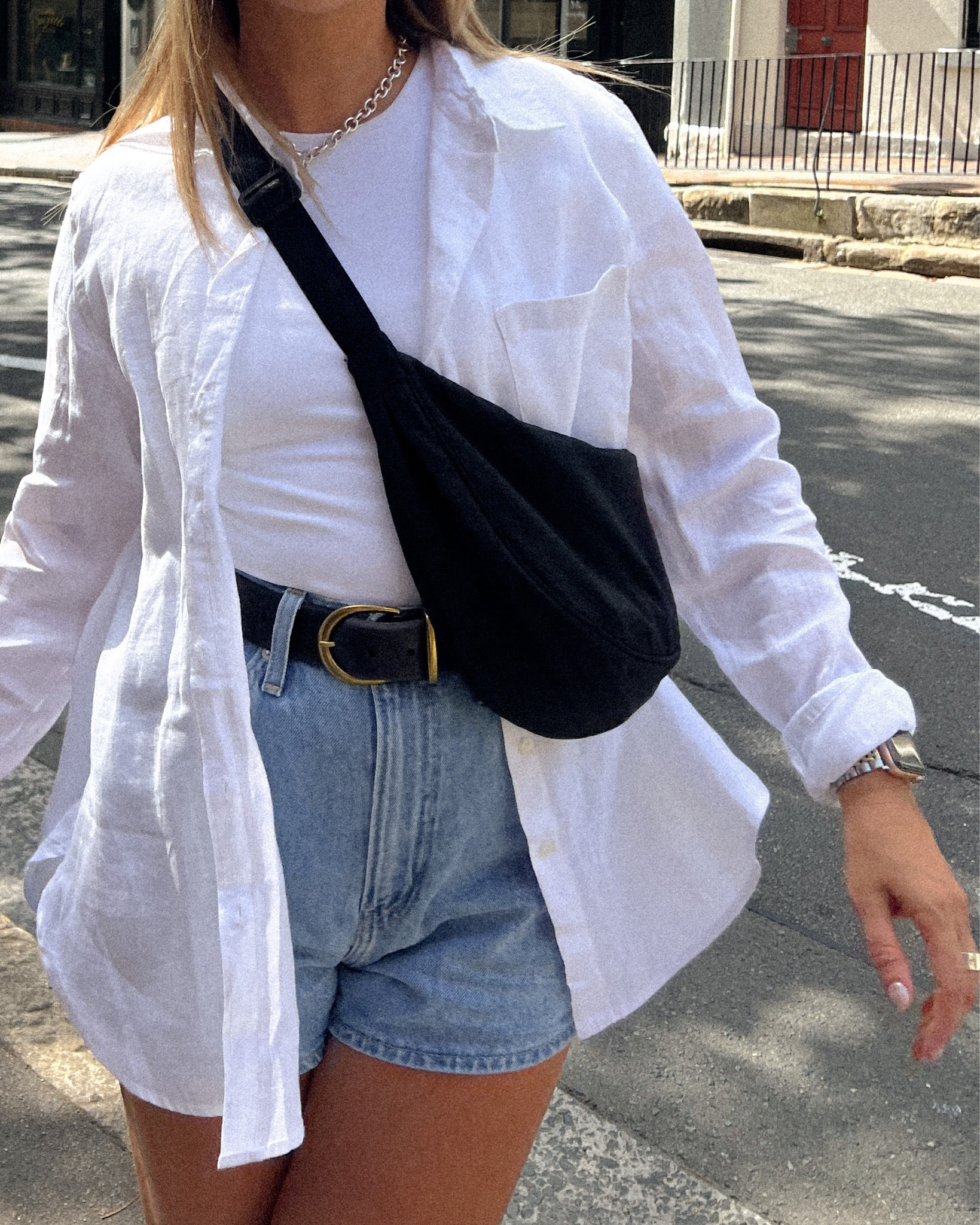 Brunch in the Rocks for our first day in Sydney. 🤍 
.
I’ll share a lil photo dump later so you can save what we got up to for inspo, but for now here’s my spring/summer outfit inspiration. Do you like the fashion posts still creeping in even if I’m away somewhere? I love seeing what other people wear on trips🤣 
.
🔗 links available via LTK in my bio, stories & april highlight 
.
Shirt @hm 
Bodysuit @abercrombie 
Shorts @levis via @amazonfashioneu 
Bag @uniqloeurope 
.
.
.
The rocks Sydney | Sydney travel | travel outfit | summer outfit ideas | summer outfit inspo | linen shirt | blue denim shorts | classic spring outfit inspo | spring style ideas | Sydney outfit | minimal outfit | minimal fashion | simple style | basic style

#LTKunder100 #LTKFind #LTKtravel